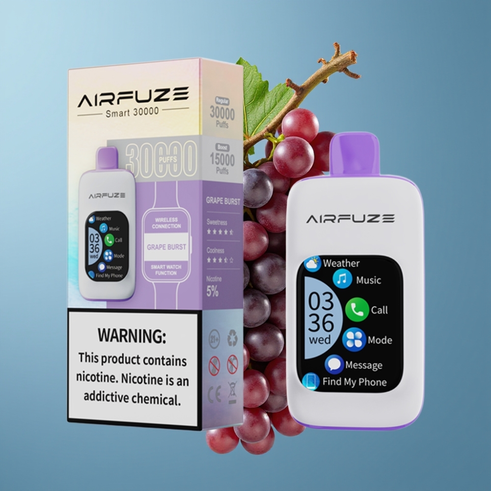AirFuze Smart 30000 Puffs Touch Skærm Type-C Ladning 5% Nikotin Grape Burst
